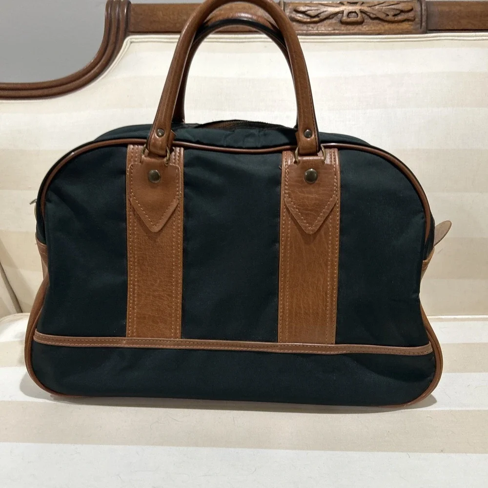 Vintage Pegasus Green‎ & Brown Carry On Tote Duffel Luggage Bag